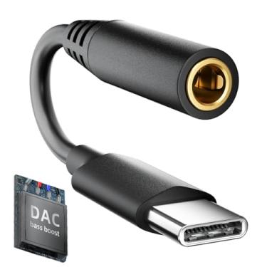 Imagem de Melhora os graves pesados e reduz o ruído, adaptador de fone de ouvido USB C para 3,5 mm, cabo adaptador de áudio USB tipo C para conector auxiliar de 3,5 mm. Compatível com iPhone 16 15 Pro Max/16