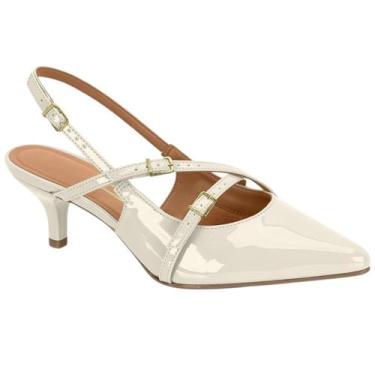 Imagem de Sapato Feminino Scarpin Slingback Vizzano com Salto Baixo e Acabamento