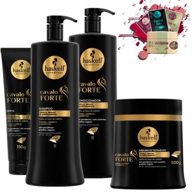 Imagem de Kit Haskell Cavalo Forte Sh Cond 1l Mascara 500g + Leave-in
