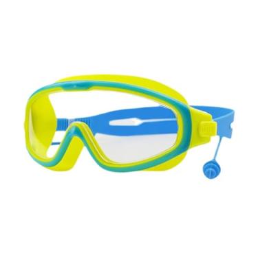 Imagem de YIJU Kids Swim Goggles Eyewear Visão larga Visualmente os copos de natação ajustáveis ​​com tampões para os ouvidos para esportes aquáticos ao ar livre