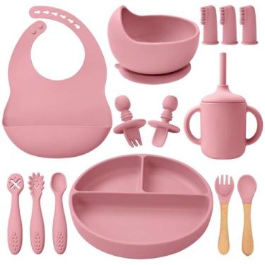 Imagem de Conjunto de alimentação para bebês Little Rawr Silicone 14 unidades de