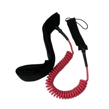 Imagem de Deevoka Surf Board Leashing Surfing Leash Premium, Fique, corda telescópica da cintura da placa de surf, tornozelo, Vermelho