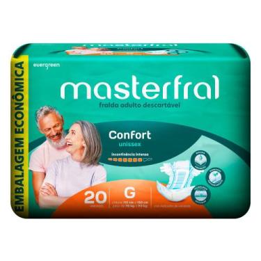 Imagem de Fralda Geriátrica Masterfral Confort Unissex Tamanho G com 20 Unidades