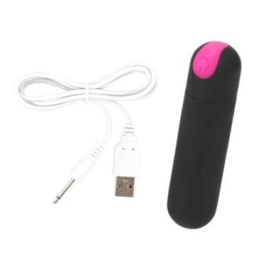 Imagem de Vibrador Bullet, 10 Modos de Vibração, 10cm, Recarregável USB, Acabamento Aveludado (Preto-Rosa)