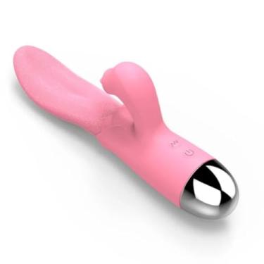 Imagem de Vibrador Ponto G Com Língua Estimuladora 30 Modos De Vibração Orgasmos Duplos Prazer Intenso [ROSA]