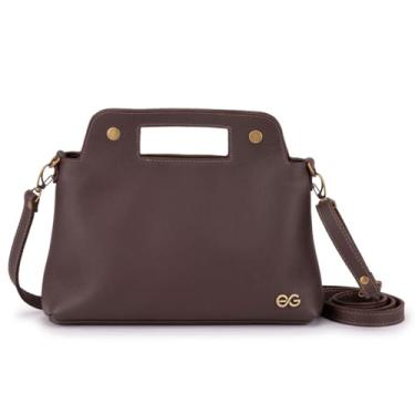 Imagem de Bolsa Feminina Transversal Média Tiracolo Couro Legítimo (Marrom Escuro)