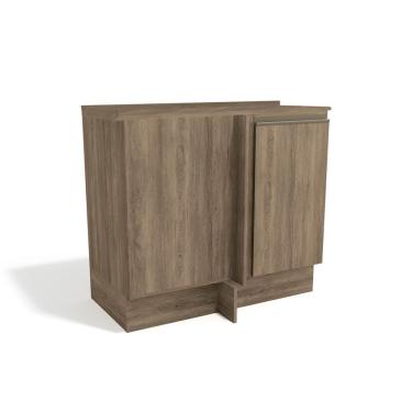 Imagem de Balcão Cozinha p/ Cooktop c/ Tampo Maxxi G748 Canto Reto c/ 1 Porta 80cm Nogal - Kappesberg