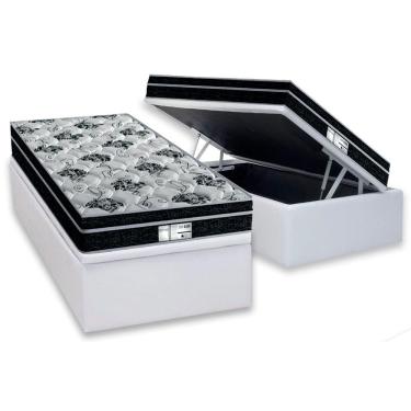 Imagem de Conjunto Box Baú Solteiro: Colchão Molas Probel Prolastic ProDormir Born + Base CRC Courano White (88x188)