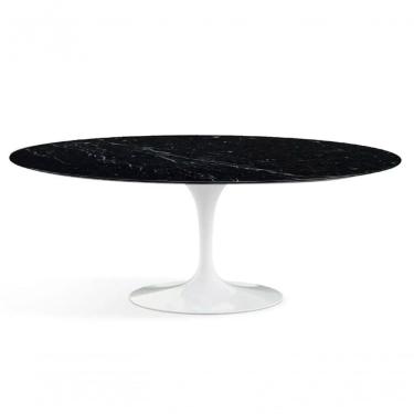 Imagem de Mesa De Jantar Saarinen Oval 160X90cm Mármore Nero Branco