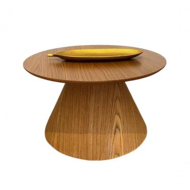 Imagem de Mesa Cone De Centro Redonda 70Cm Tampo Freijó Marrom