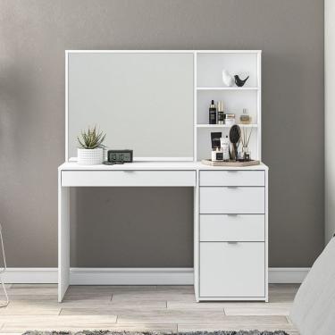 Imagem de Penteadeira 5 Gavetas 3 Nichos Blum Branco