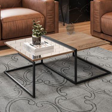 Imagem de Mesa De Centro Estilo Industrial Aurum Demoliçao Preto Dhom Demolicao Preto