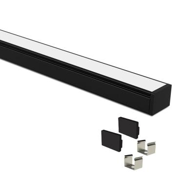 Imagem de Perfil De Sobrepor Taschibra Para Fita De Led Vertex 20 Com 1 Metro Preto