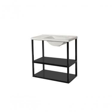 Imagem de Gabinete Suspenso Em Aço Bombinhas Para Banheiro Estilo Industrial Com Cuba