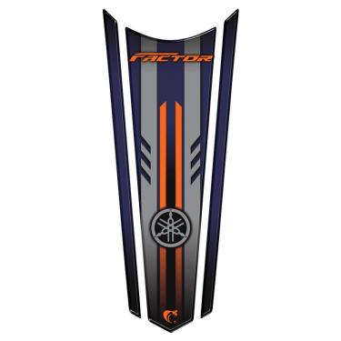 Imagem de Adesivo Faixa Gravata Resinado Tanque Moto Factor Azul