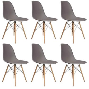 Imagem de Conjunto 6 Cadeiras Eames Eiffel Dkr Movescan Cinza
