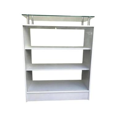 Imagem de Balcão Expositor vitrin Com Prolongador Expositor Mdf Branco - Suprema Móveis