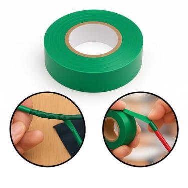 Imagem de Fita Isolante Antichama Verde 19mm x 10m Segurança e Resistência para 