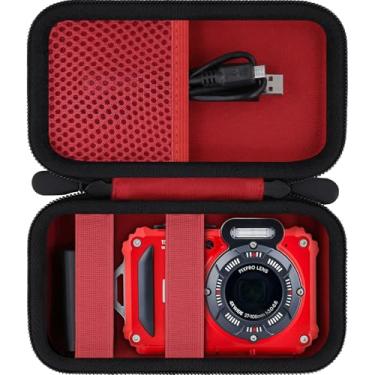Imagem de Baval Estojo Rígido Para Câmera Digital Kodak Pixpro Wpz2, Resistente E À Prova D'Água, Compatível Com Câmeras De 16 Mp Zoom Óptico 4X, Vermelho