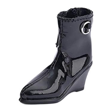 Imagem de TTETTZ 1/6 Sapatos de boneco de ação Acessórios para fantasias de boneca Botas ocas Mini modelo em miniatura para bonecos de corpo feminino de 12 polegadas, Preto