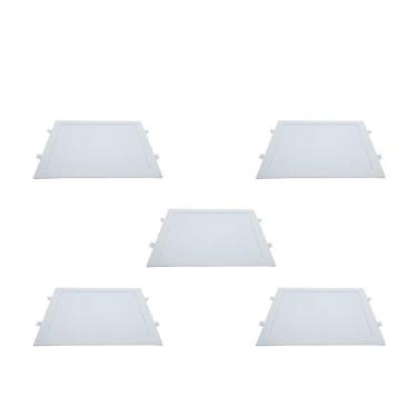 Imagem de Kit 5 Painéis Plafon Led de Embutir Modaza Quadrado 24W, Branco 6500K