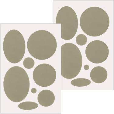 Imagem de Pndeyo 16 peças de remendos de jaqueta acolchoada, adesivo autoadesivo de reparo de tecido de nylon, adesivo oval redondo à prova d'água para casacos, roupas, tendas, sacos de dormir, calças de esqui,