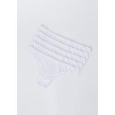Imagem de Kit Com 5 Calcinhas Básicas Em Algodão Com Elastano - Hering, G, Branc