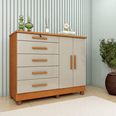 Imagem de Cômoda 5 Gavetas 2 Portas 136cm Istambul - Tcil Móveis