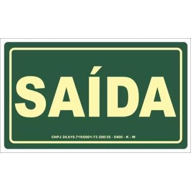 Imagem de Placa de Saída Sinalização Fotoluminescente S12 Rota De Fuga 15 - Hack