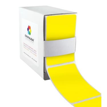 Imagem de ChromaLabel 2 etiquetas retangulares de código de cores permanentes de 7,6 cm, 250 etiquetas por caixa de distribuidor, amarelo