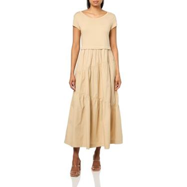 Imagem de BOSS Vestido maxi feminino de jérsei híbrido, Areia macia, G