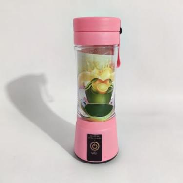 Imagem de Mini Liquidificador Portátil Shake 6 Laminas 380ML Cabo USB 110V 220V espremedor de laranja elétrico(Rosa)
