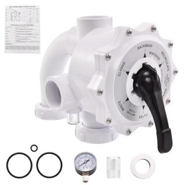 Imagem de FuseRish 261055 Válvula multiporta de substituição compatível com Triton C II HD e Quad D.E. Montagem lateral de piscina e spa DE e filtros de areia, encanamento de 5 cm, linha central de 18 cm