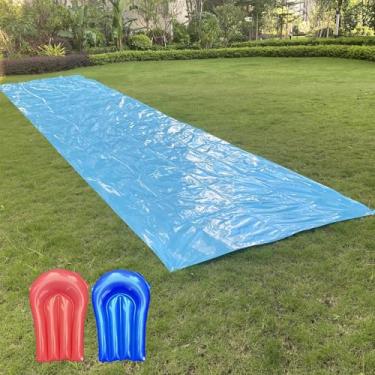 Imagem de Gnimihz Slip and Slide 80ft X 10ft Heavy Duty with 2 Bodyboards, Thicker Lawn Water Slide, Tear-Resistant Design, Easy to Set-Up, Backyard Summer Outdoor Water Play for Adults and Teens, 2025New