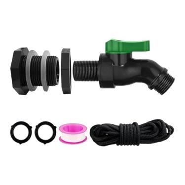 Imagem de Bothyi Conjunto de de Barril de Chuva, Válvula de Barril de Chuva, Conector Resistente de 3/4 Polegadas, Kit Desviador de Jardim, Recipiente de água, 2,54 cm