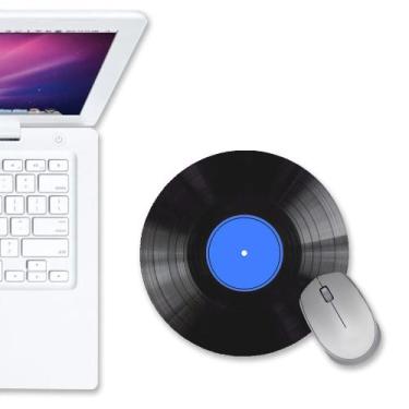 Imagem de Mouse Pad Redondo Disco de Vinil Azul - PoloCat Acessorios