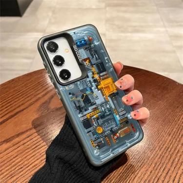 Imagem de Capa de celular com placa de circuito avançado para Samsung A55 A54 A53 A52 A51 A70 A32 A13 5G, capa prateada galvanizada à prova de choque, CYH, B1088T5, para Samsung A51 5G