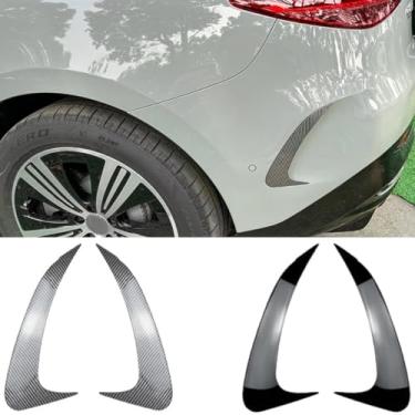 Imagem de Faca de vento compatível com EQE V295 2023+ Kit de carroceria do para-choque traseiro divisor lateral Spoiler Tuning Air Blade Acessórios para carro (aparência de fibra de carbono)