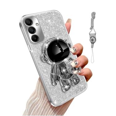 Imagem de Annyojo Capa de telefone com suporte de astronauta para Samsung Galaxy A15 5G (prata)