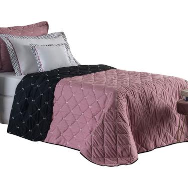 Imagem de Kit Cobre Leito Dupla Face Solteiro Bordado Renove 4 Peças Hipercal 400 Fios 100% Poliéster  - rosê