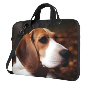 Imagem de Linda capa para laptop Beagle capa protetora à prova de choque para notebook bolsa portátil masculina e feminina, Preto, 13 inch