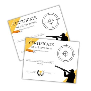 Imagem de Clay Shooting Certificate of Achievement Award 30pk 21.6x27.9 cm Tournament Program Coaches Shotgun Pigeon Bird 1st Place Most Improved Shooter