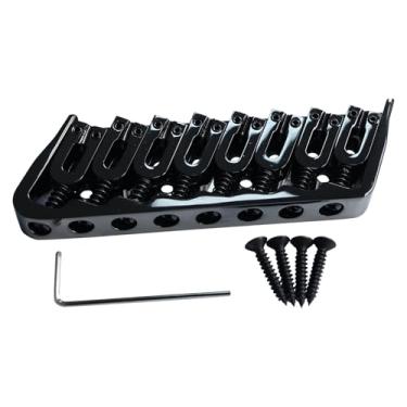 Imagem de OVSAL Ponte fixa para guitarra de 8 cordas de 10,5 mm, liga de zinco, trastes para guitarra elétrica, ponte hardtail compatível com peças de reposição para guitarra elétrica Telecaster Tele Strat