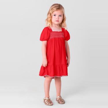 Imagem de Vestido Infantil Menina Vermelho Mundi
