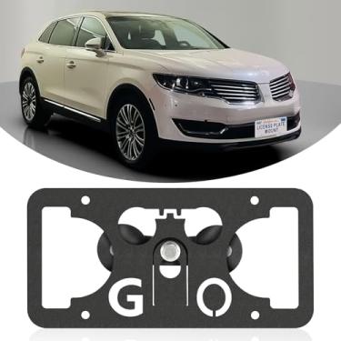 Imagem de Moldura frontal sem furadeira compatível com Lincoln MKX 2012-2018 Suporte de suporte de grade de placa de carro antifurto Capas de etiqueta de carro à prova de ferrugem, acessórios de carro à prova
