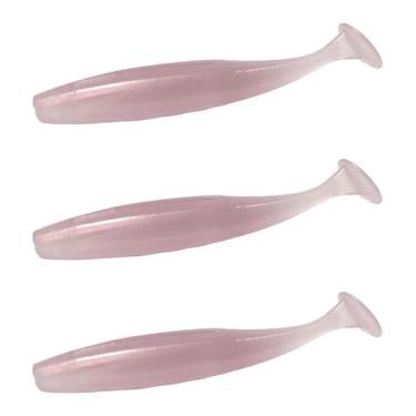 Imagem de Kit 3 Iscas Artificiais Para Pesca Monster 3X Slow Shad 9cm, Pink shin