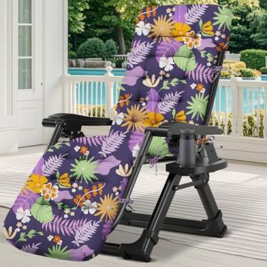 Imagem de Almofada para espreguiçadeira para ambientes externos, impermeável, 166 x 53 x 10 cm, almofadas de poltrona de algodão com laços, almofadas macias e espessas para móveis internos e externos (folha de