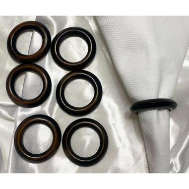 Imagem de Kit 6 Aneis Mesa Posta Argola Porta Guardanapo Prendedor Anel com Uma ou Duas Voltas Anel de Guardanapo (MADEIRA IMBUIA, UNICO)