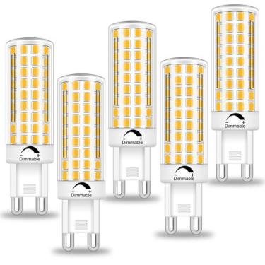 Imagem de Lâmpada LED BROLSKUN G9 regulável 8W 2700K 800LM 120V (pacote com 5)