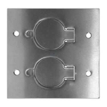 Imagem de Placa 2 postos tomadas 4x4 cromada - stamplac